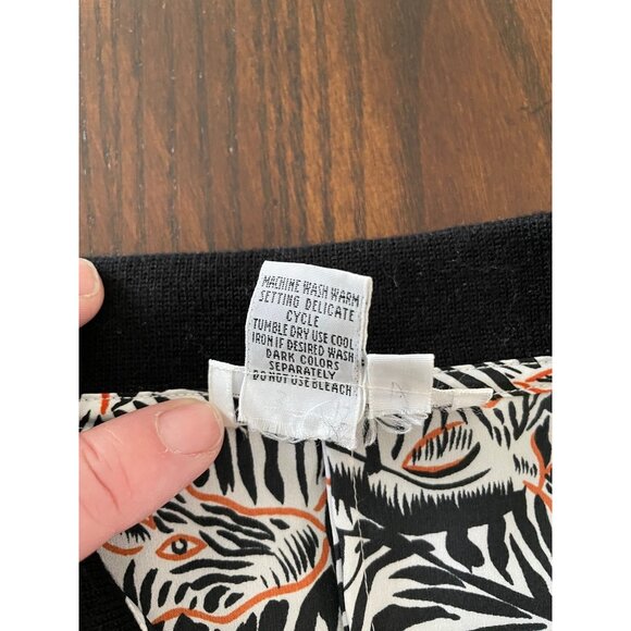 Vintage Kelly Scott Zebra Print Black Collar Womens Polo Blouse Shirt sz 6 - Picture 6 of 11